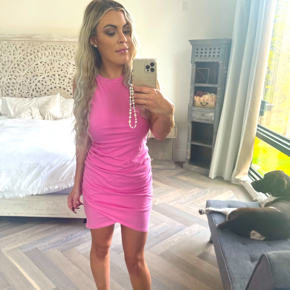 Bobi Bodycon Ruched Jersey Dress